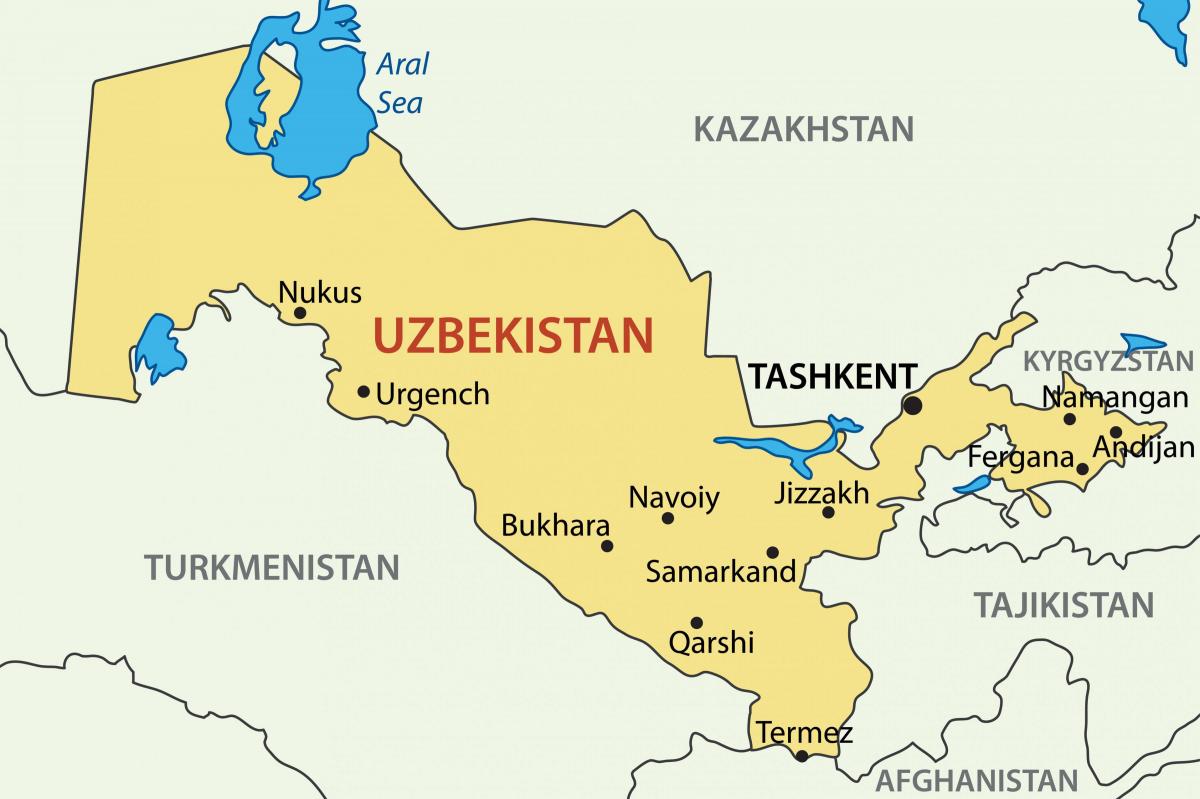 capital de la república de Uzbekistán mapa