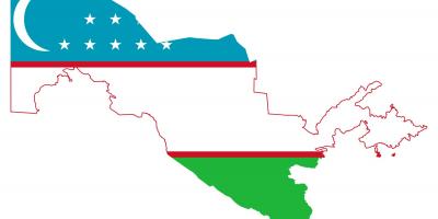 Mapa de la bandera de la república de Uzbekistán 
